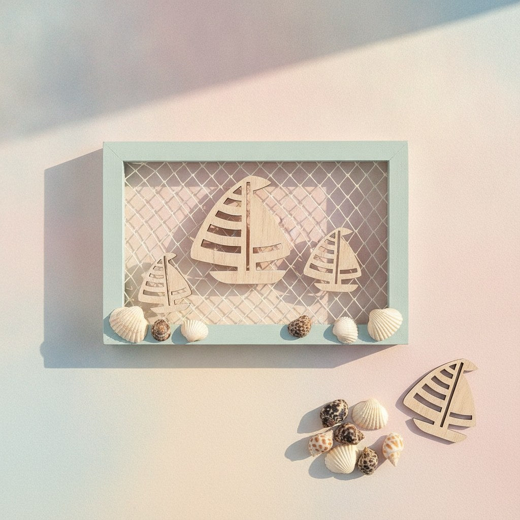 Streuteile mix, Segelschiff Holz, 4-8cm - Kidis Art