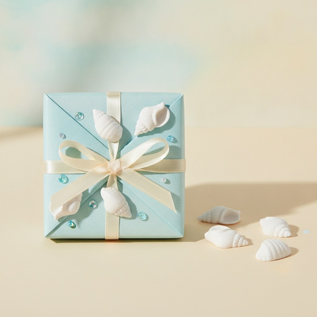 Streuteile Muschel, Polyresin weiss 6 St. 3x2cm selbstkleb. - Kidis Art