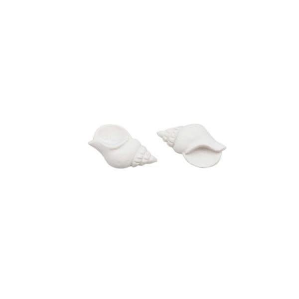 Streuteile Muschel, Polyresin weiss 6 St. 3x2cm selbstkleb. - Kidis Art