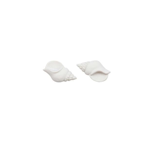 Streuteile Muschel, Polyresin weiss 6 St. 3x2cm selbstkleb. - Kidis Art
