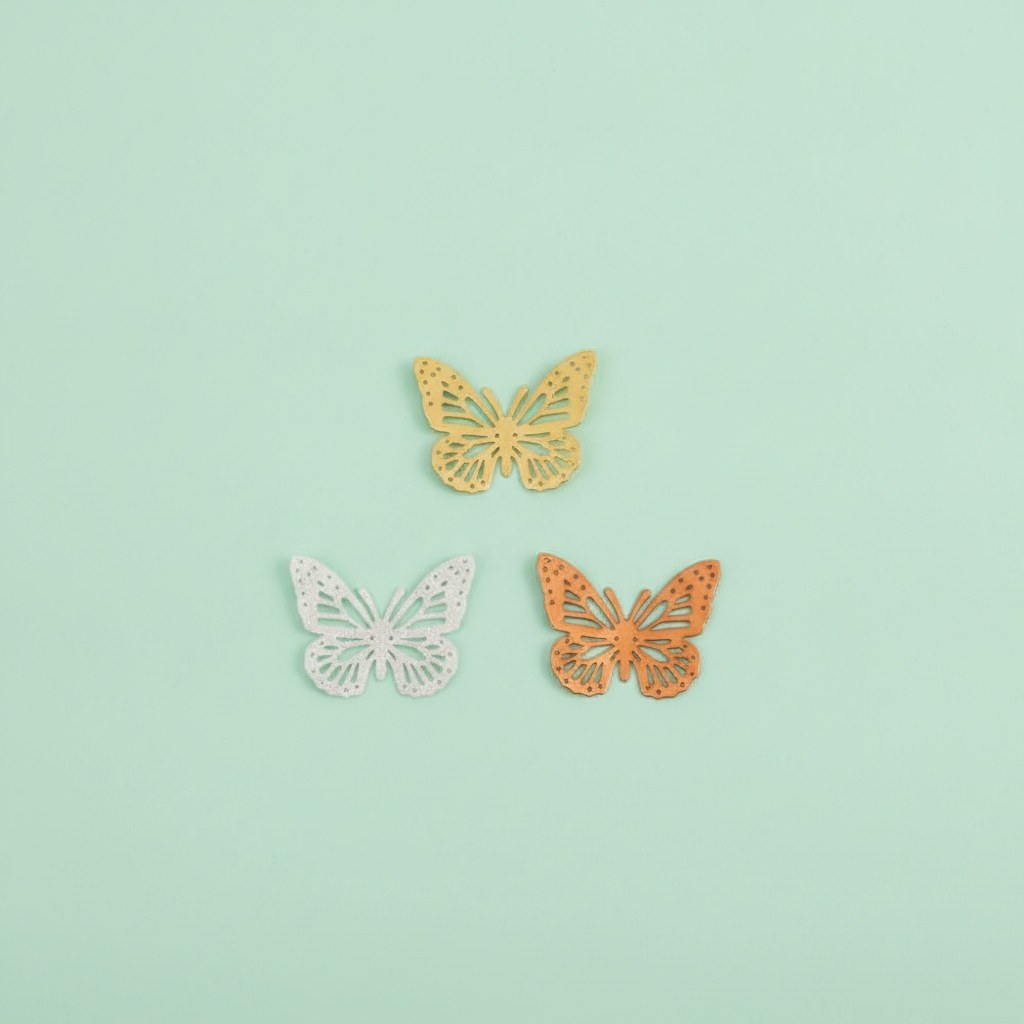 Streuteile Schmetterling, 3cm 12St. Holz gelb-orange mix FSC - Kidis Art