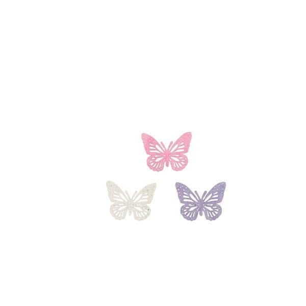 Streuteile Schmetterling, 3cm 12St. Holz, lila-mix, FSC - Kidis Art