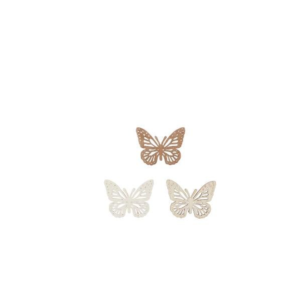 Streuteile Schmetterling, 3cm 12St. Holz natur - braun mix FSC - Kidis Art