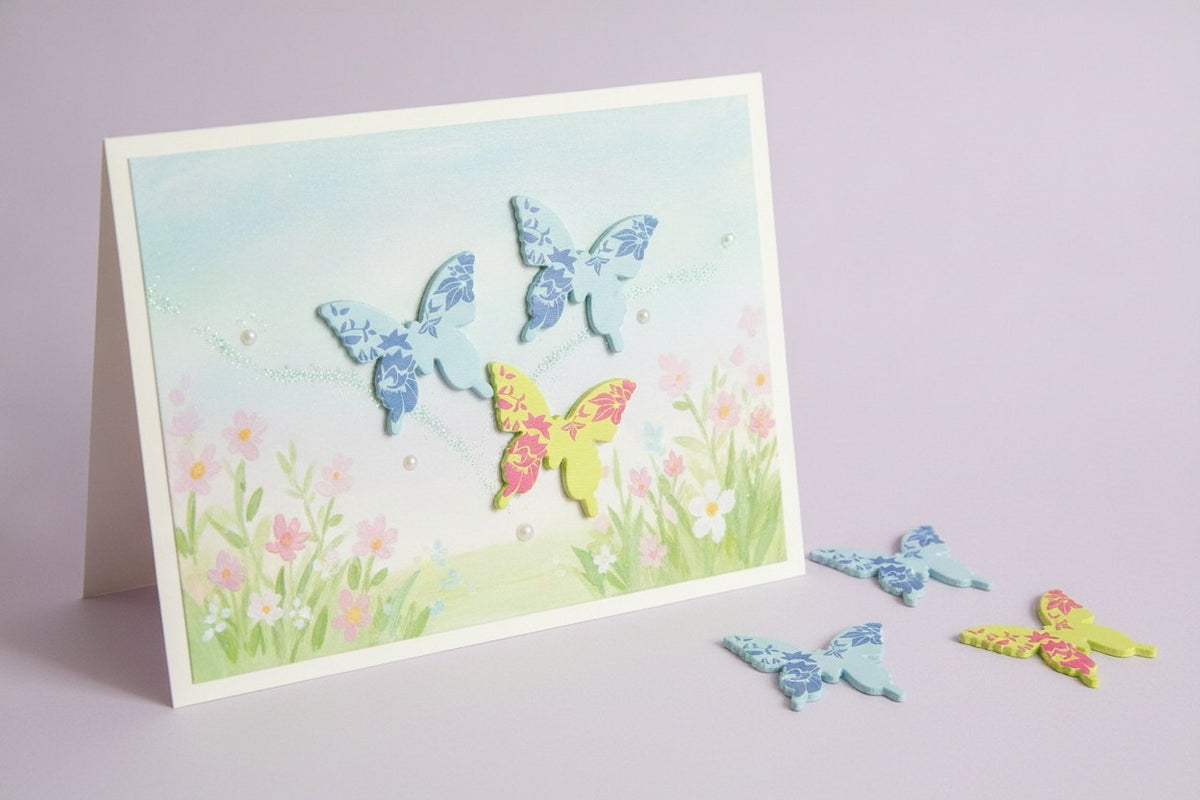 Streuteile Schmetterling, 9 St 3x2,8cm,h'blau/gelb - Kidis Art