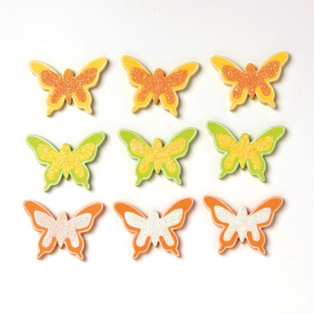 Streuteile Schmetterlinge 9St 3,3x2,5 cm - Kidis Art