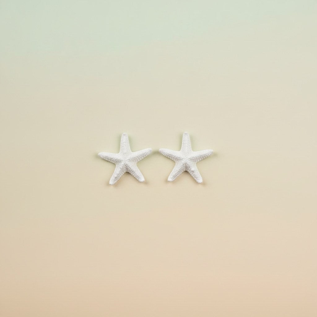 Streuteile Seestern, Polyresin weiss 6St. 3,5x3,5cm klebend - Kidis Art