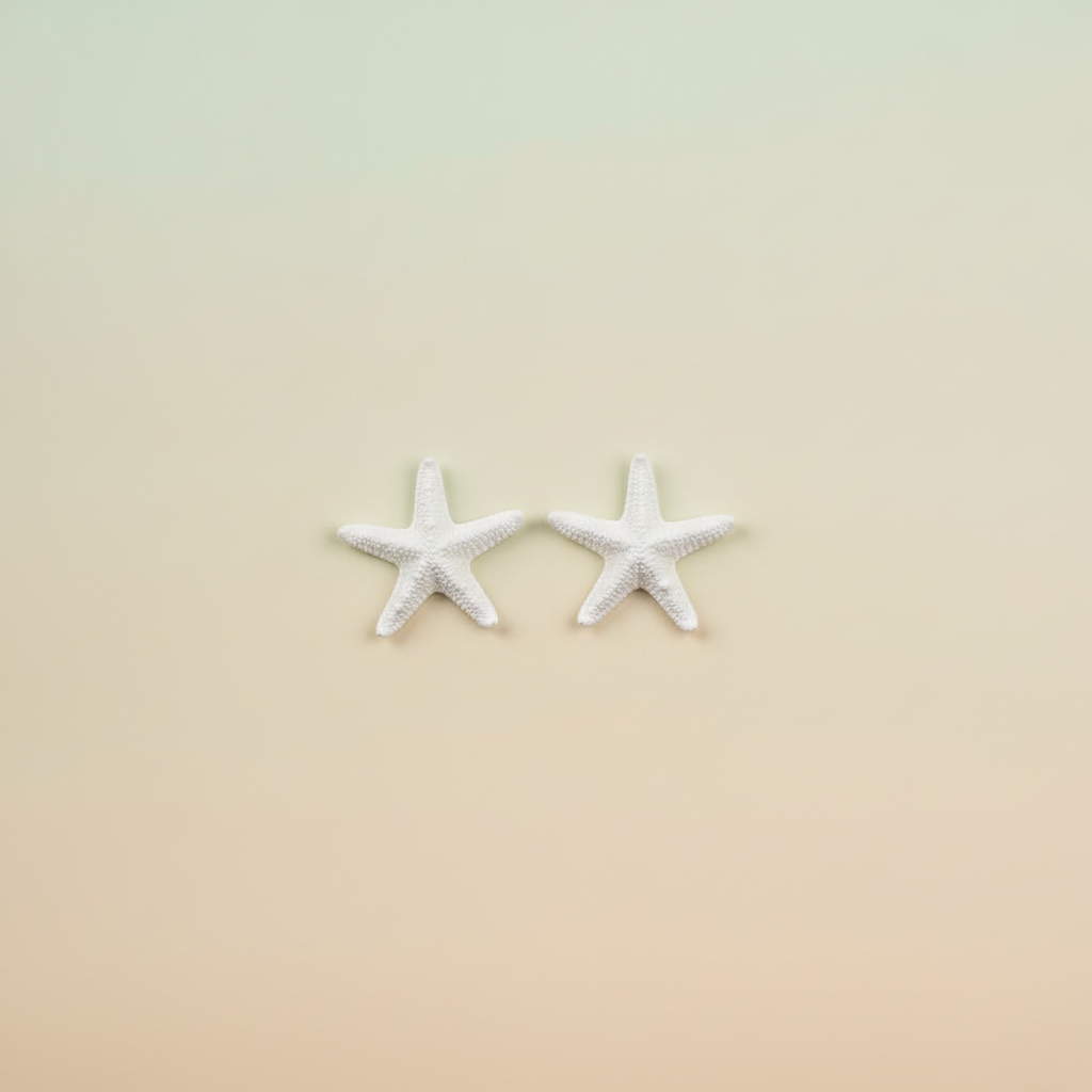 Streuteile Seestern, Polyresin weiss 6St. 3,5x3,5cm klebend - Kidis Art