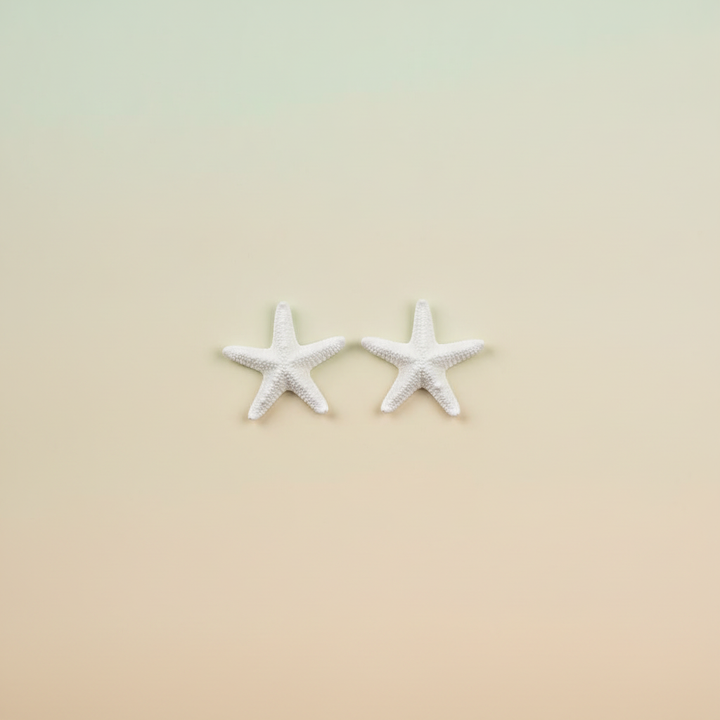 Streuteile Seestern, Polyresin weiss 6St. 3,5x3,5cm klebend - Kidis Art