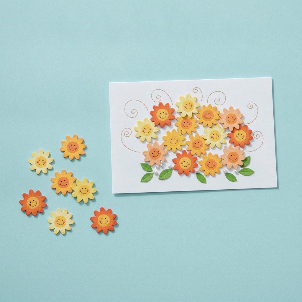 Streuteile Sonnen 9St 2,7x2,7 cm - Kidis Art