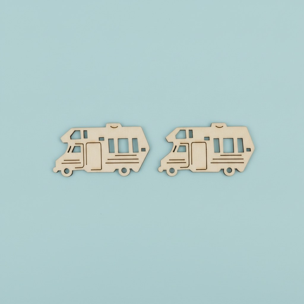 Streuteile Wohnmobil, 5x2,6cm 10St. Holz, natur, FSC - Kidis Art
