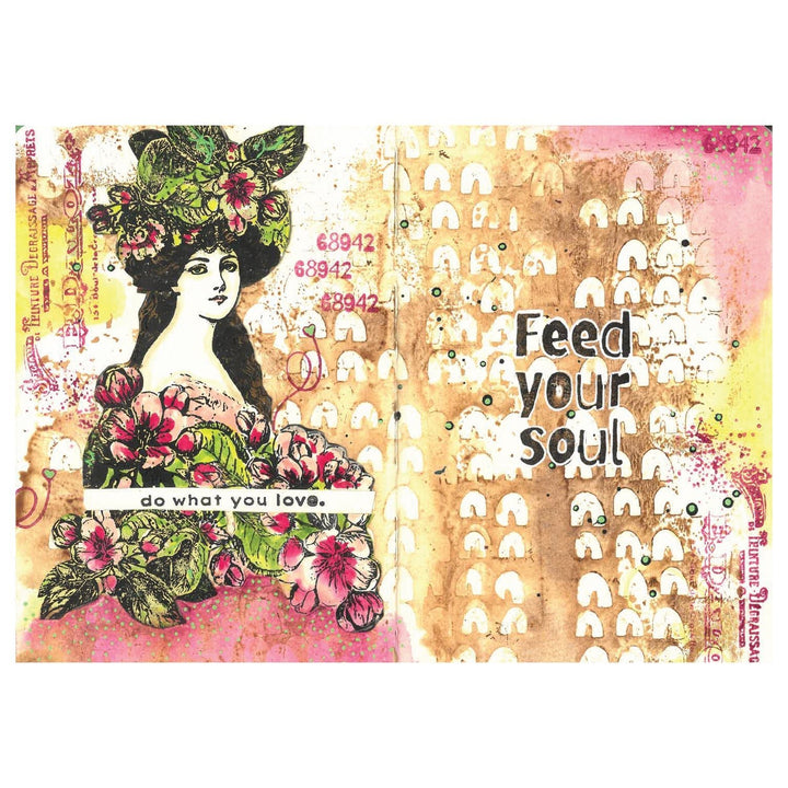 Studio Stempelset, 11 Stück / 3 Schablonen - Feed your Soul von Cat Kerr - Kidis Art
