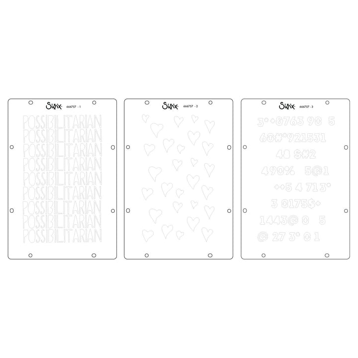 Studio Stempelset 13er-Pack / 3er-Pack Schablonen - "Possibilitarian" von Cat Kerr - Kidis Art