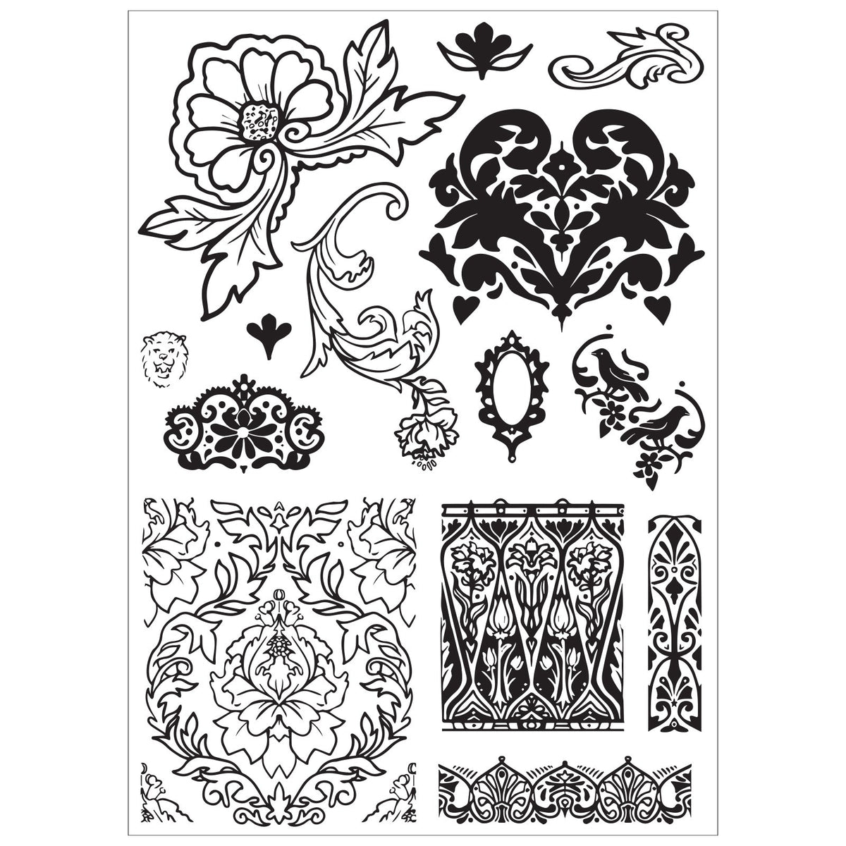 Studio Stempelset 14er- Pack / 3er-Set Schablonen - „Ornate“ von Vic Hollins - Kidis Art