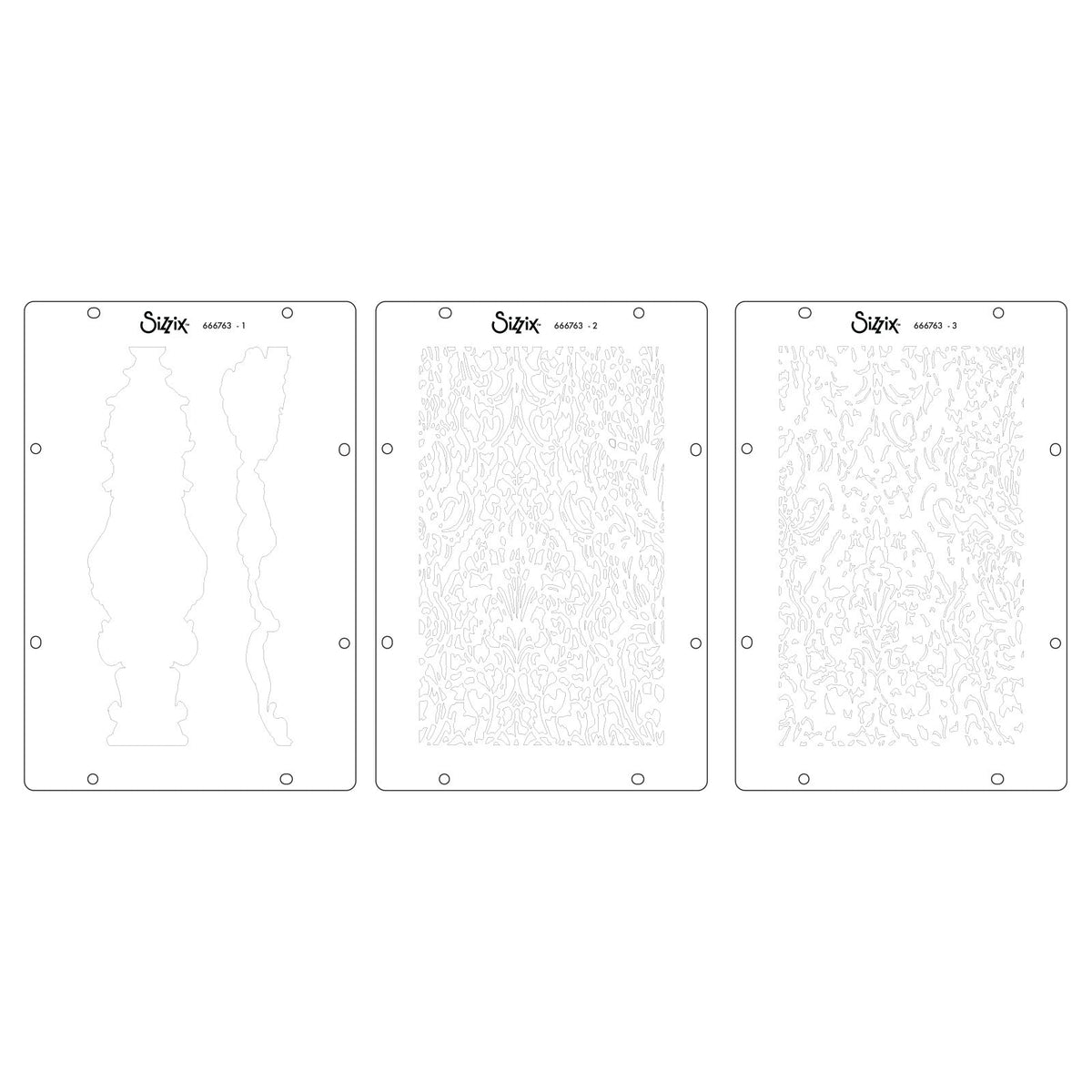 Studio Stempelset 14er- Pack / 3er-Set Schablonen - „Ornate“ von Vic Hollins - Kidis Art