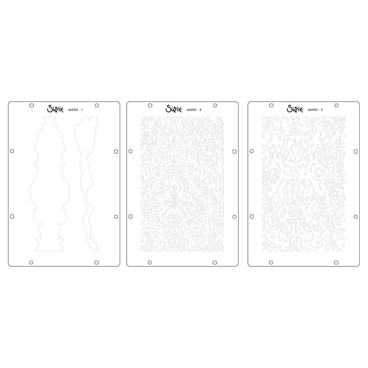 Studio Stempelset 14er- Pack / 3er-Set Schablonen - „Ornate“ von Vic Hollins - Kidis Art