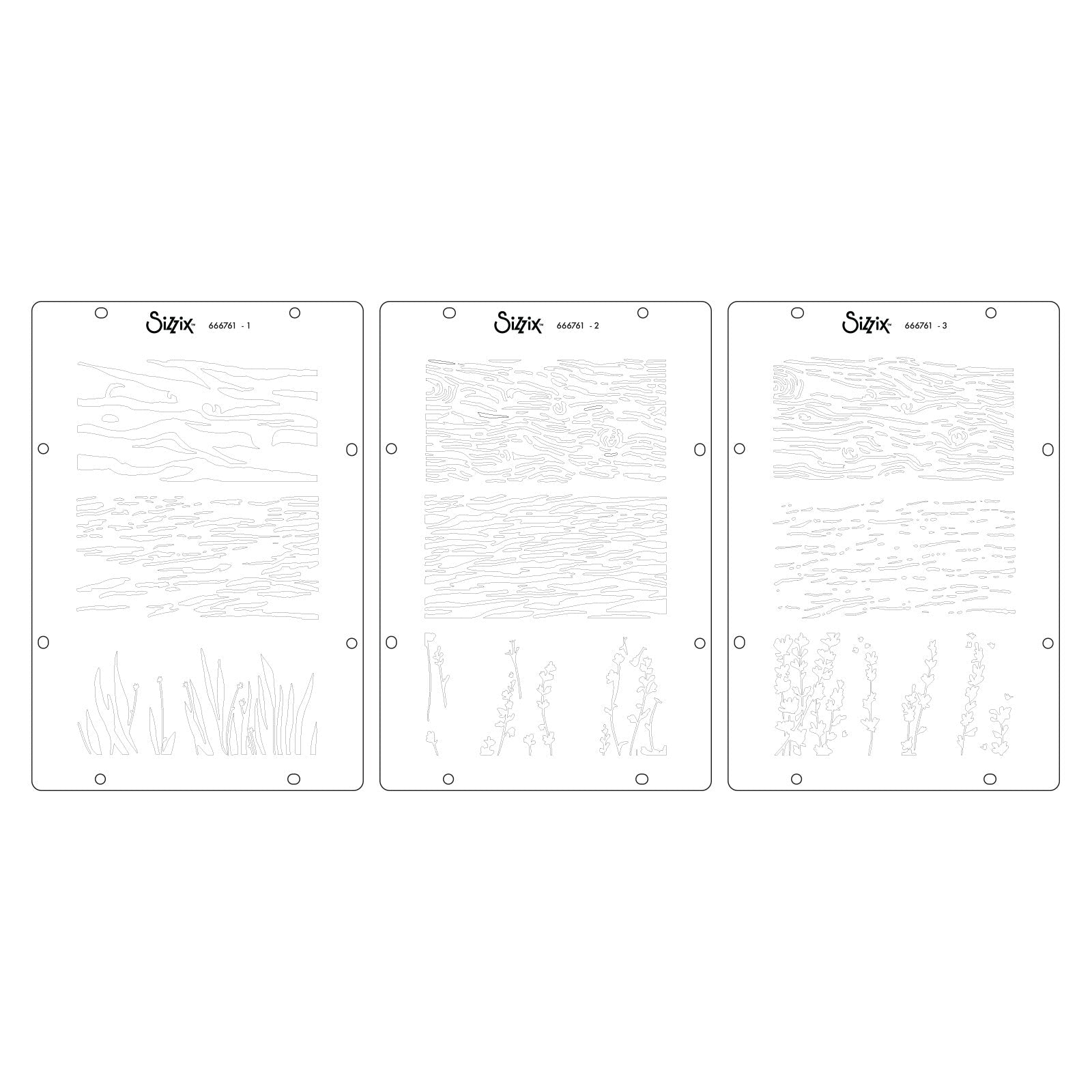 Studio Stempelset 17er-Pack / 3er-Set Schablonen - „Natur“ von Vic Hollins - Kidis Art