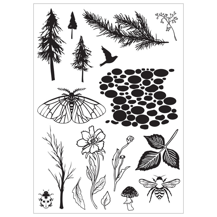 Studio Stempelset 17er-Pack / 3er-Set Schablonen - „Natur“ von Vic Hollins - Kidis Art