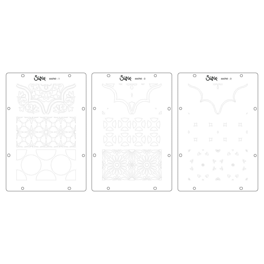 Studio Stempelset 18er- Pack / 3er-Set Schablonen - „Geometric“ von Vic Hollins - Kidis Art