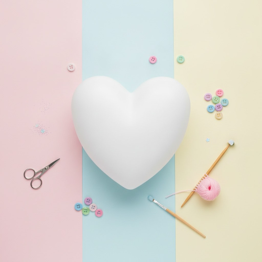 Styropor Herzen 20x5 cm flach - Kidis Art