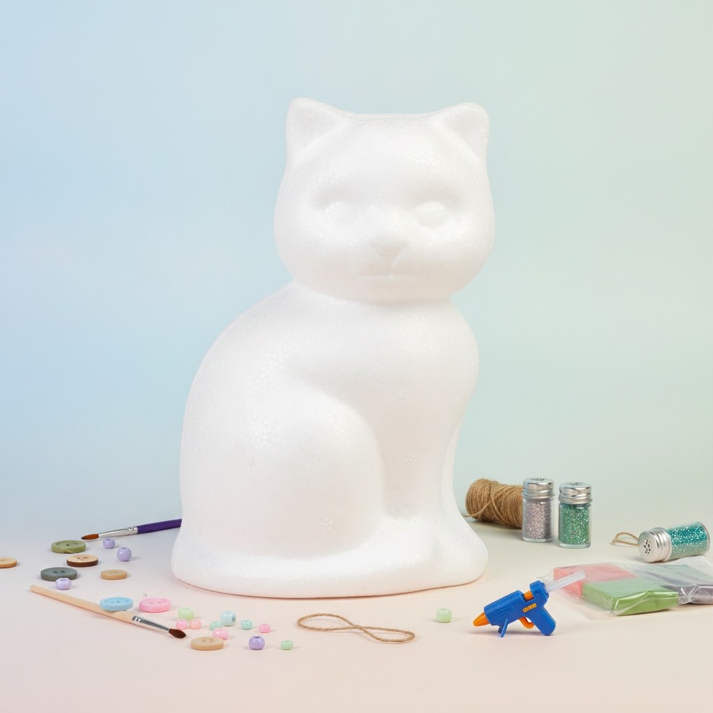 Styropor Katze 13 cm - Kidis Art