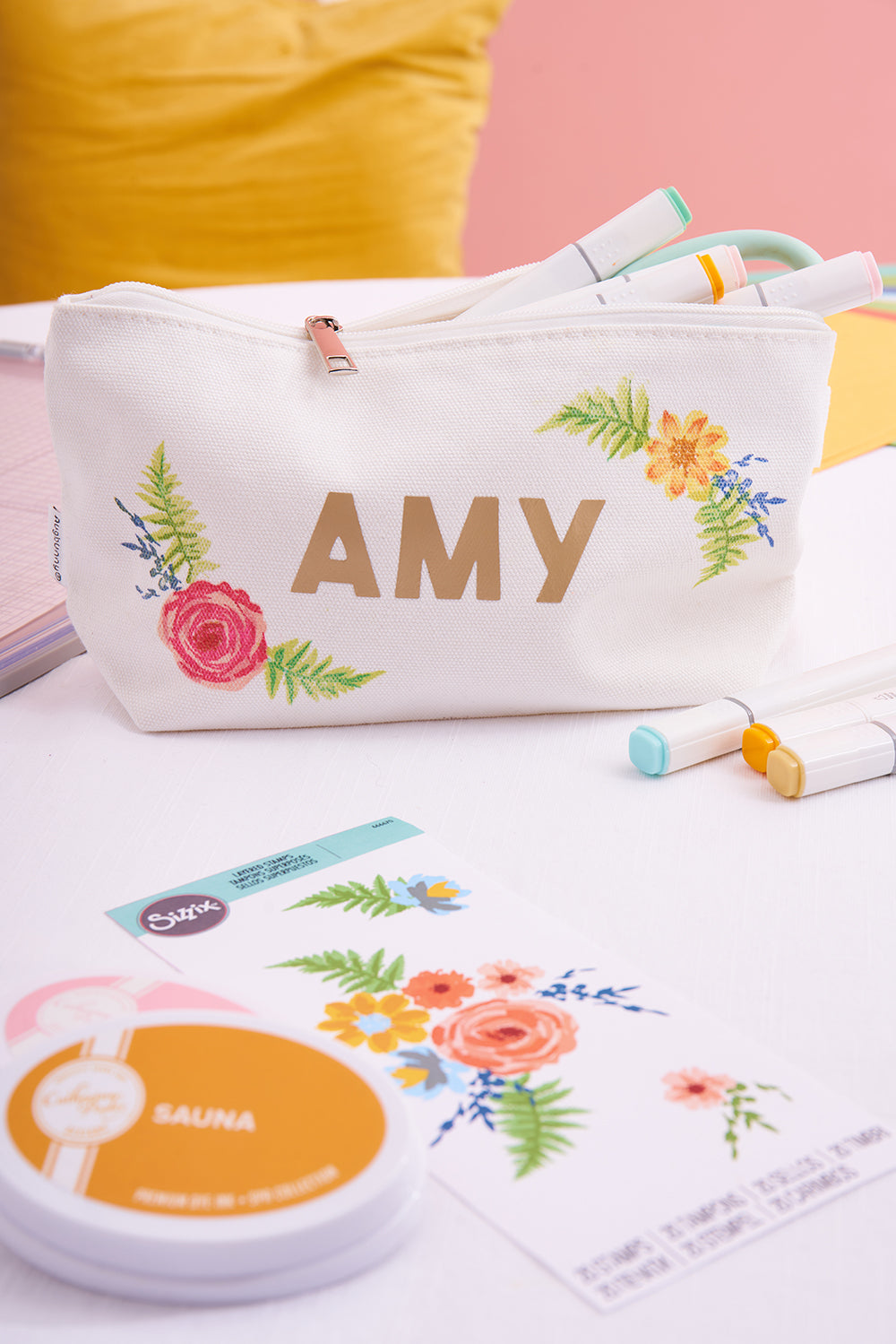 Klarsichtstempel-Set 20Stk. - Gemalte Blumen