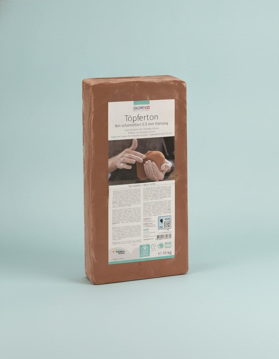 Töpferton 10kg terracotta feinschamottiert 0,5mm - Kidis Art