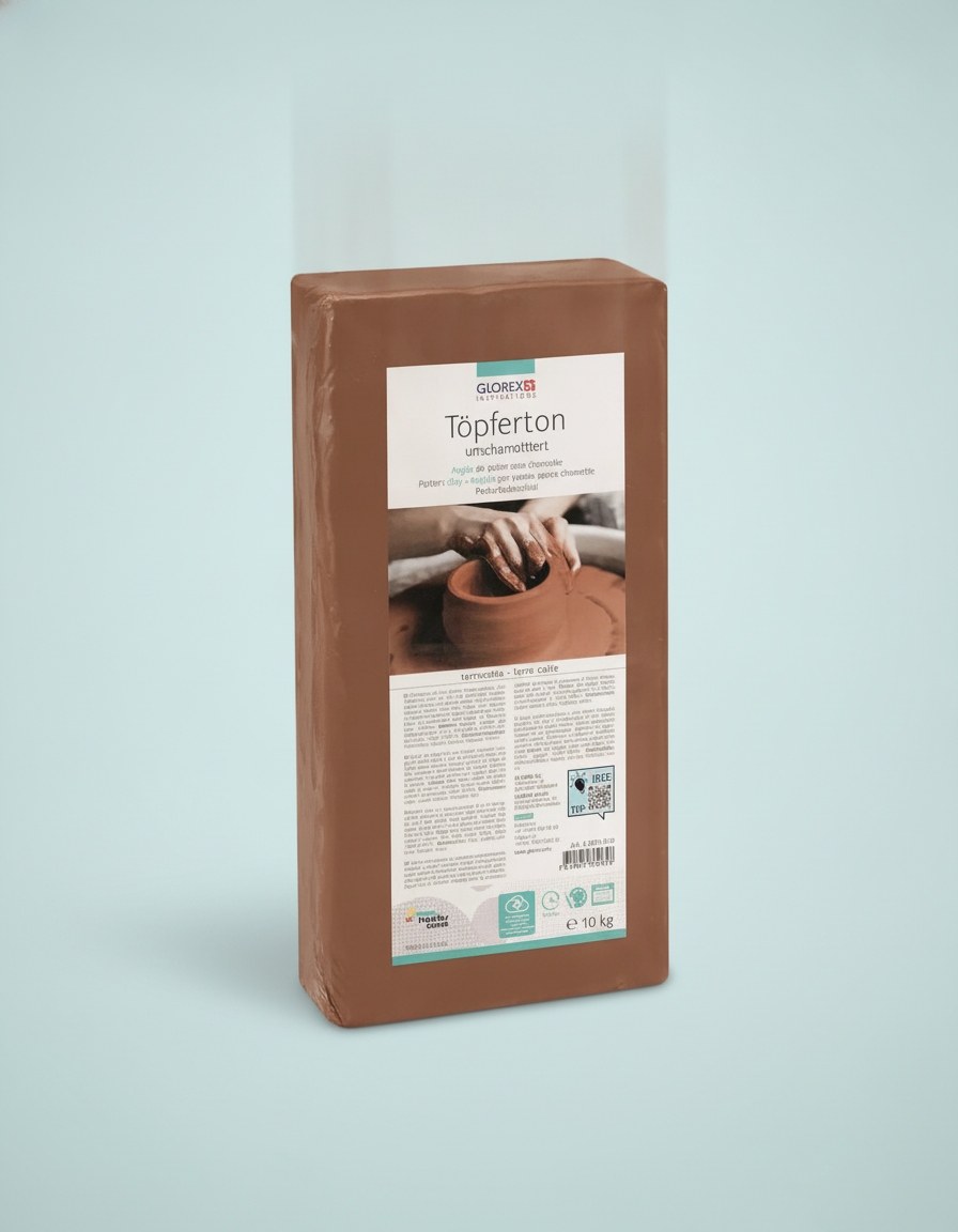 Töpferton 10kg terracotta unschamottiert - Kidis Art