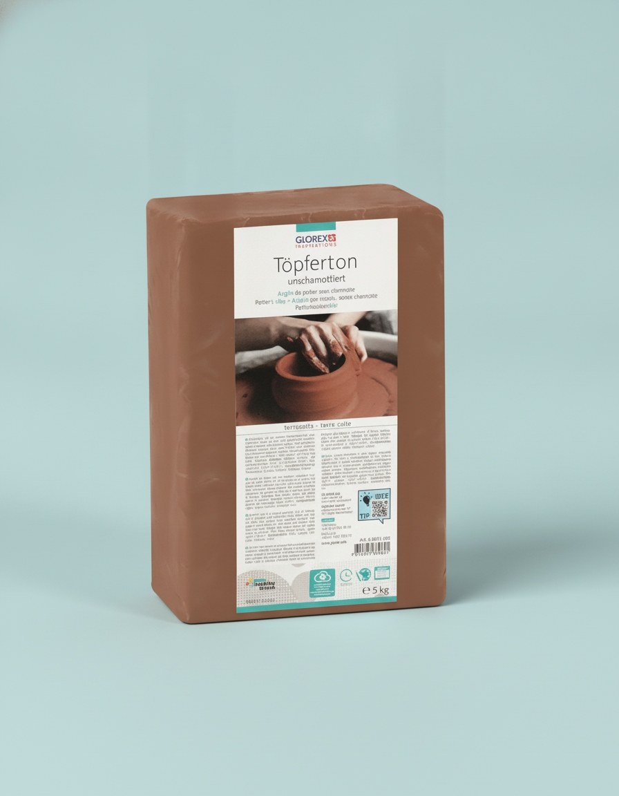 Töpferton 5kg terracotta unschamottiert - Kidis Art