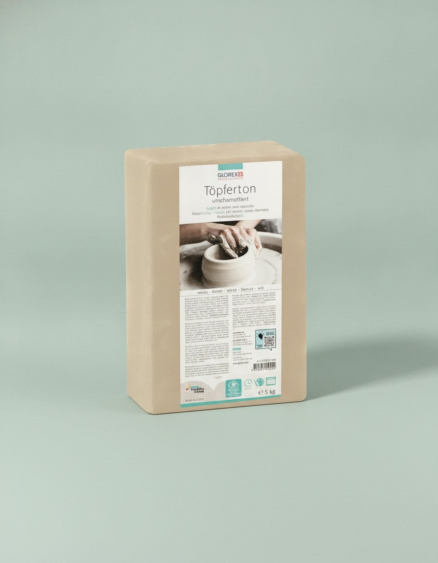 Töpferton 5kg weiss unschamottiert - Kidis Art