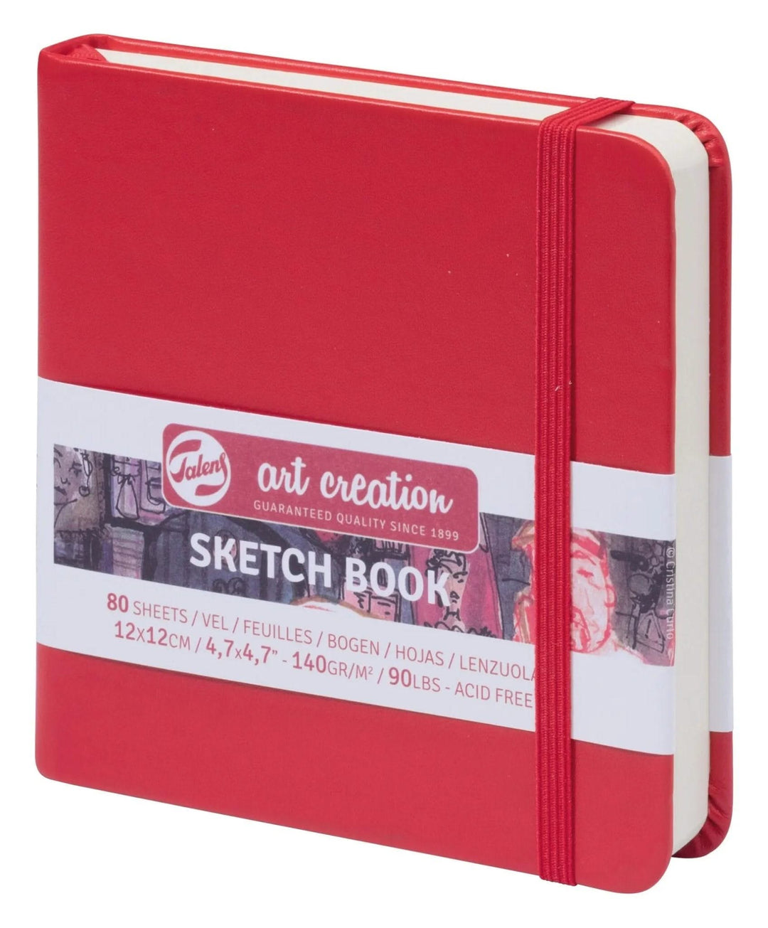 Talens Art Creation Skizzenbuch Rot 12 x 12 cm 140 g 80 Bogen - Kidis Art