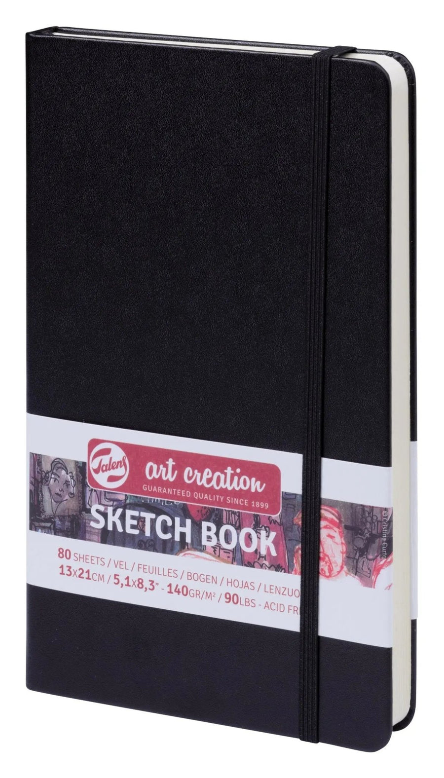 Talens Art Creation Skizzenbuch Schwarz 13 x 21 cm 140 g 80 Bogen - Kidis Art