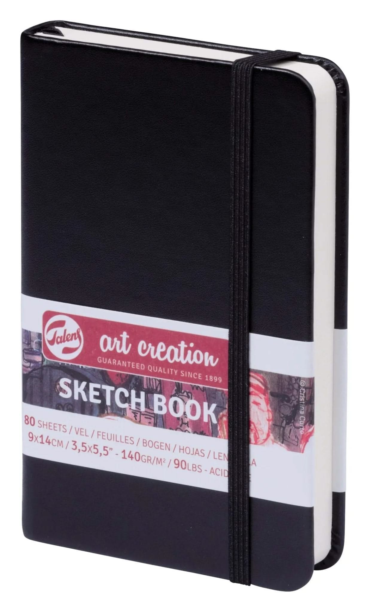 Talens Art Creation Skizzenbuch Schwarz 9 x 14 cm 140 g 80 Bogen - Kidis Art
