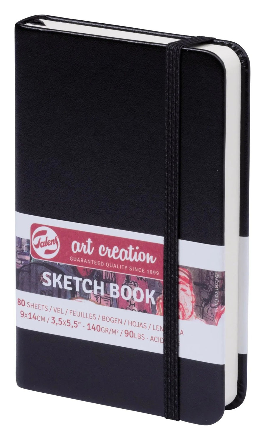 Talens Art Creation Skizzenbuch Schwarz 9 x 14 cm 140 g 80 Bogen - Kidis Art
