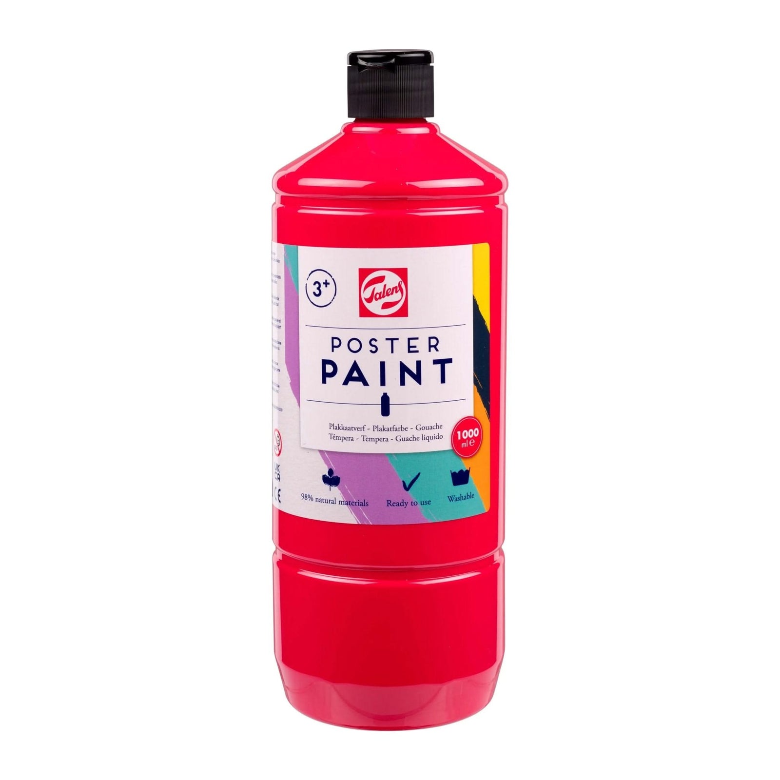 Talens Poster Paint Schulfarbe, 1 Liter, Primär Rot - Kidis Art