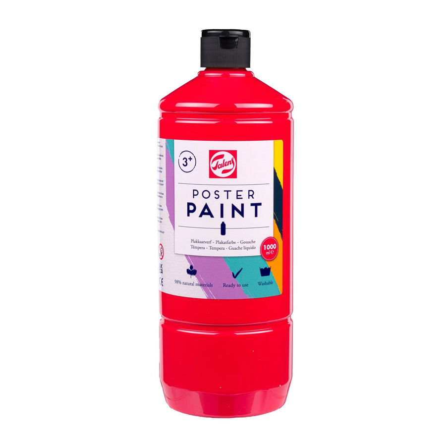 Talens Poster Paint Schulfarbe, 1 Liter, Rot - Kidis Art