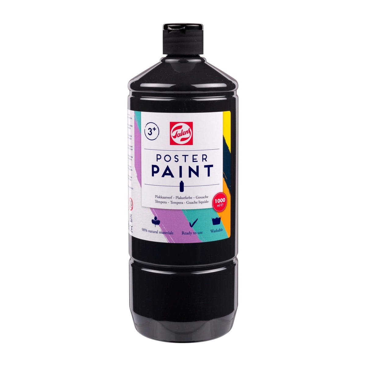 Talens Poster Paint Schulfarbe, 1 Liter, Schwarz - Kidis Art