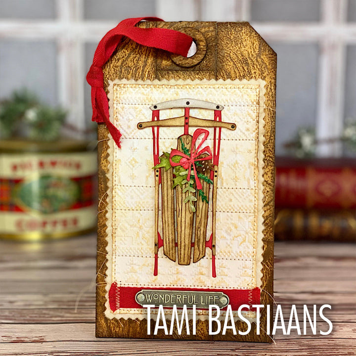 Stanzset 12 Stück - Vintage Schlitten by Tim Holtz