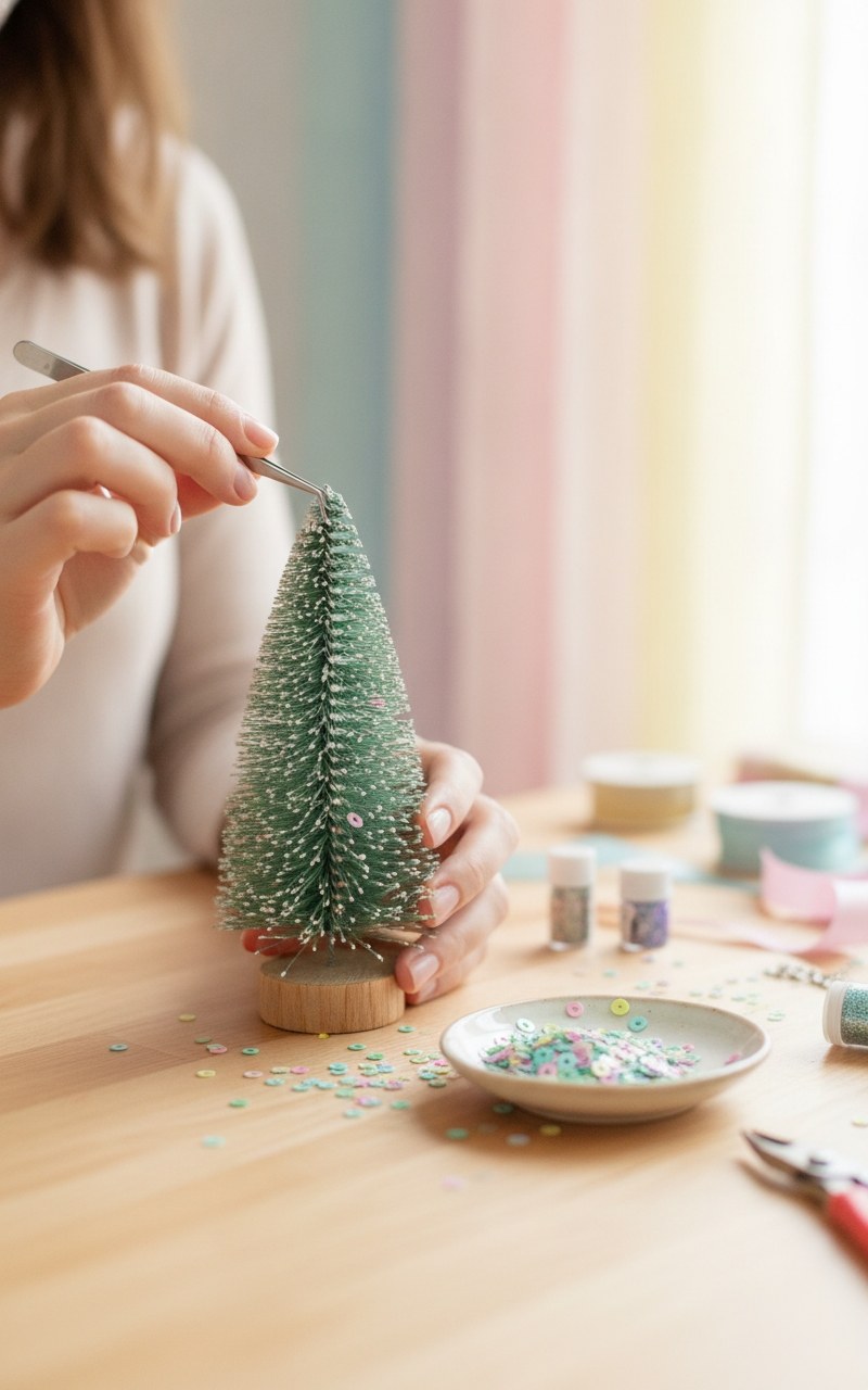 Tannenbaum mit Schnee 6x6x14cm - Kidis Art