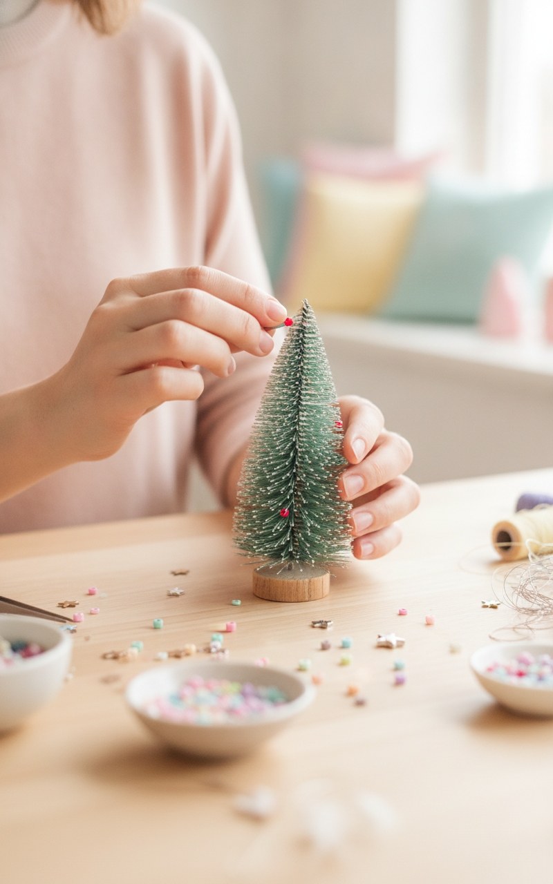 Tannenbaum mit Schnee 8x8x20cm - Kidis Art