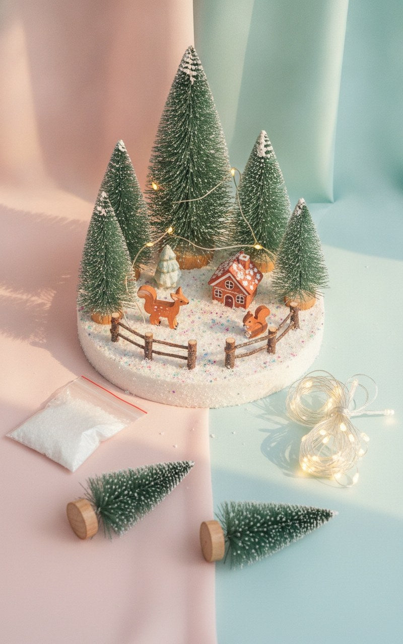 Tannenbaum mit Schnee 8x8x20cm - Kidis Art