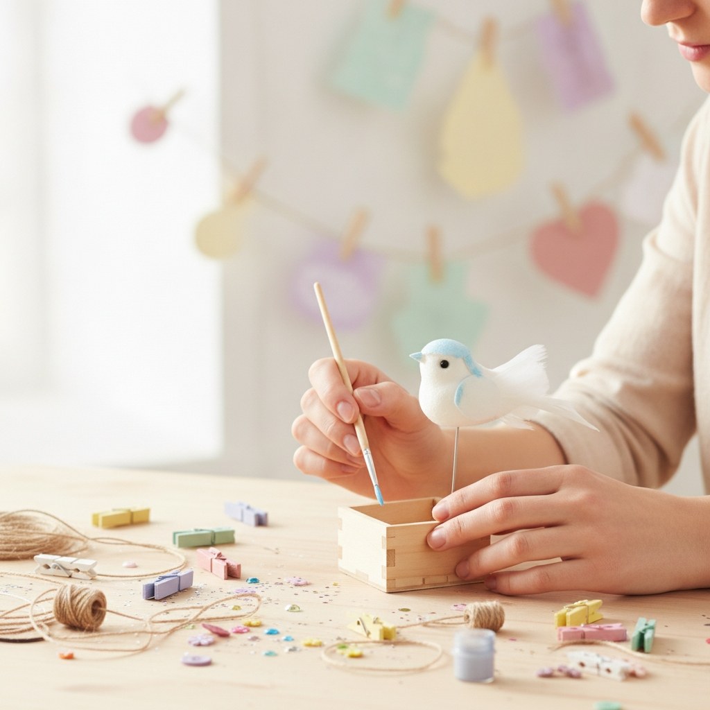 Taubenpaar mit Draht 5cm weiss - Kidis Art