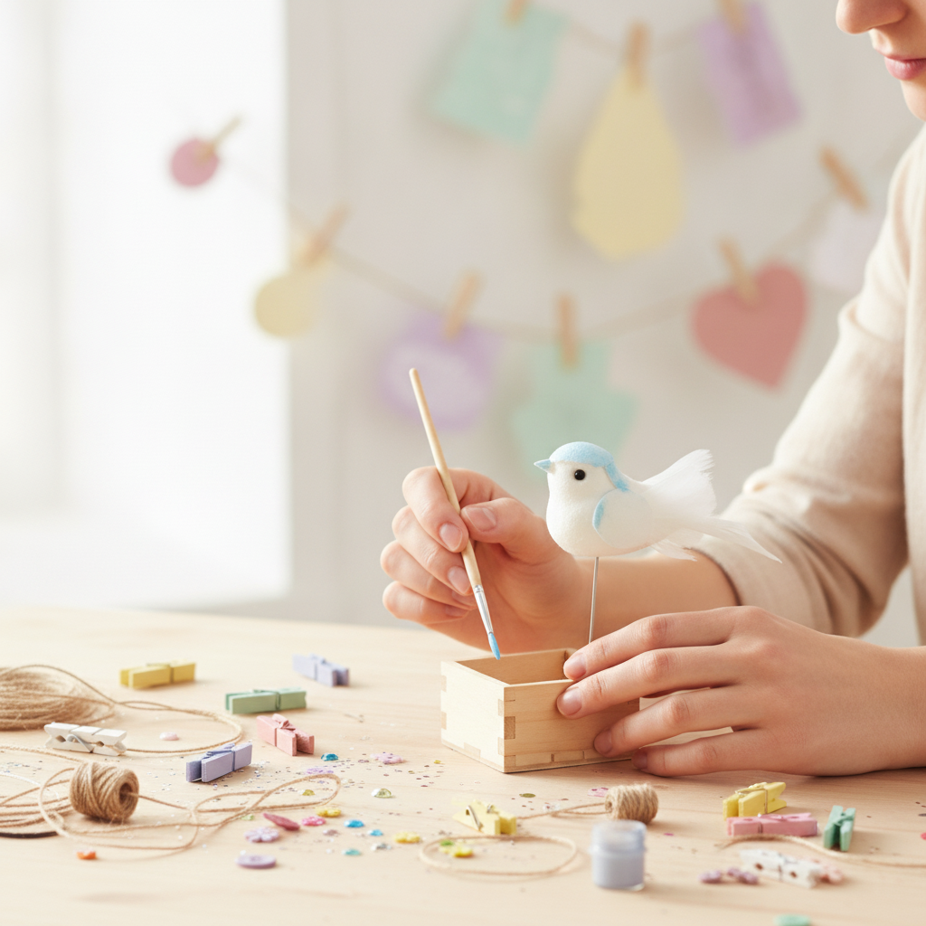 Taubenpaar mit Draht 5cm weiss - Kidis Art