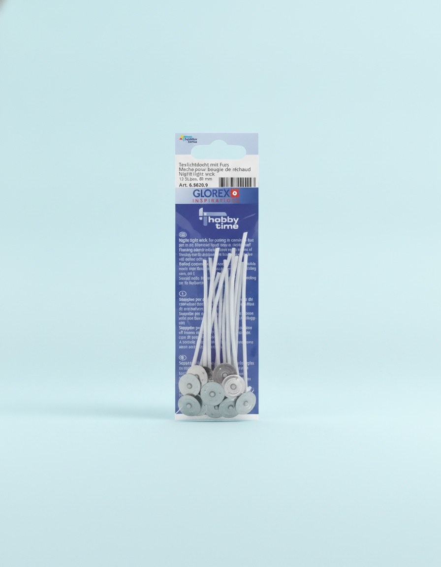 Teelichtdocht m.Fuss 80mm/12St - Kidis Art