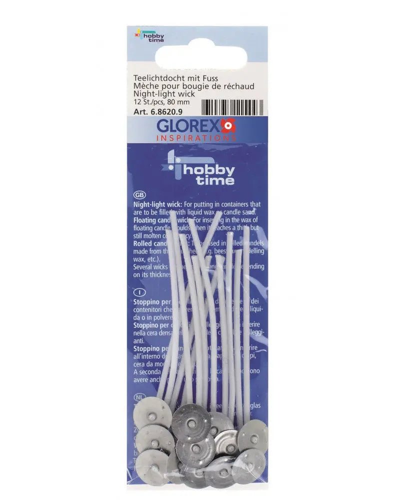 Teelichtdocht m.Fuss 80mm/12St - Kidis Art