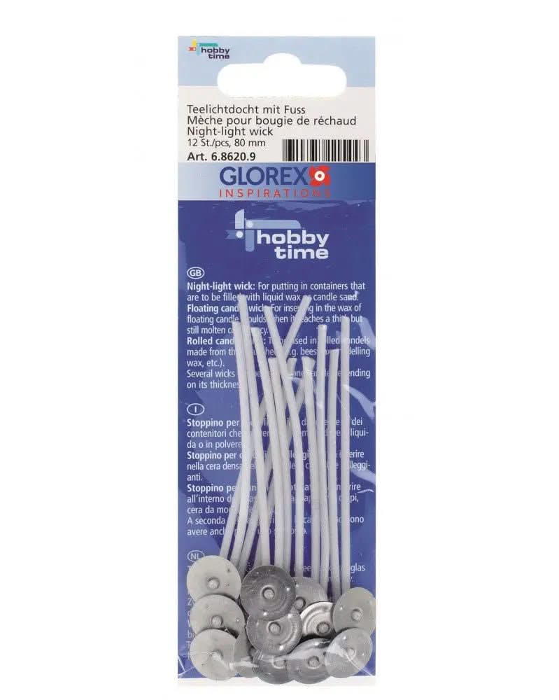 Teelichtdocht m.Fuss 80mm/12St - Kidis Art