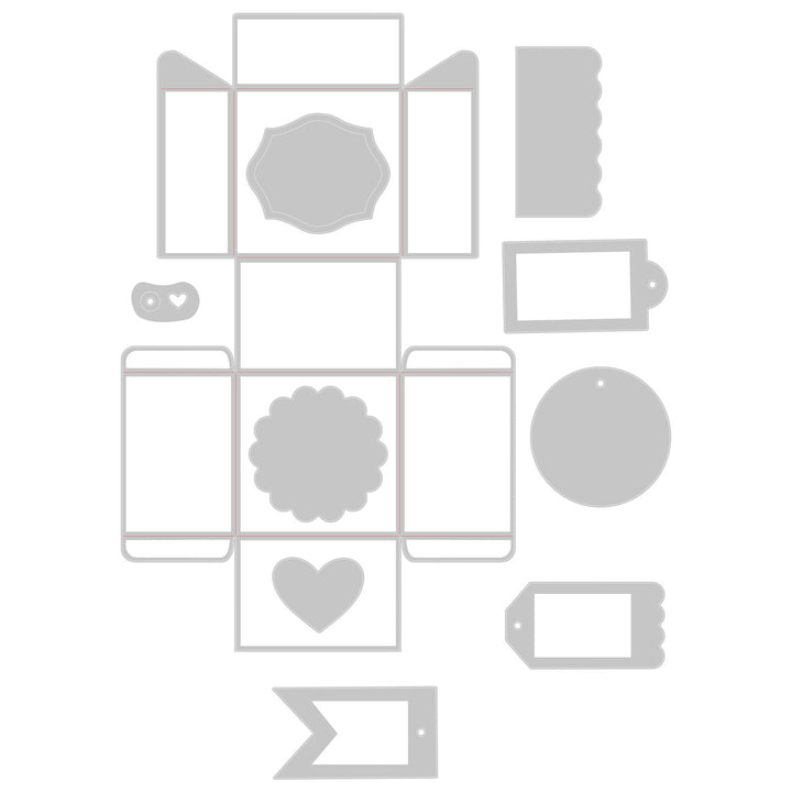 Thinlits Plus Matrizenset 10 Stück - Box &amp; Etiketten - Kidis Art