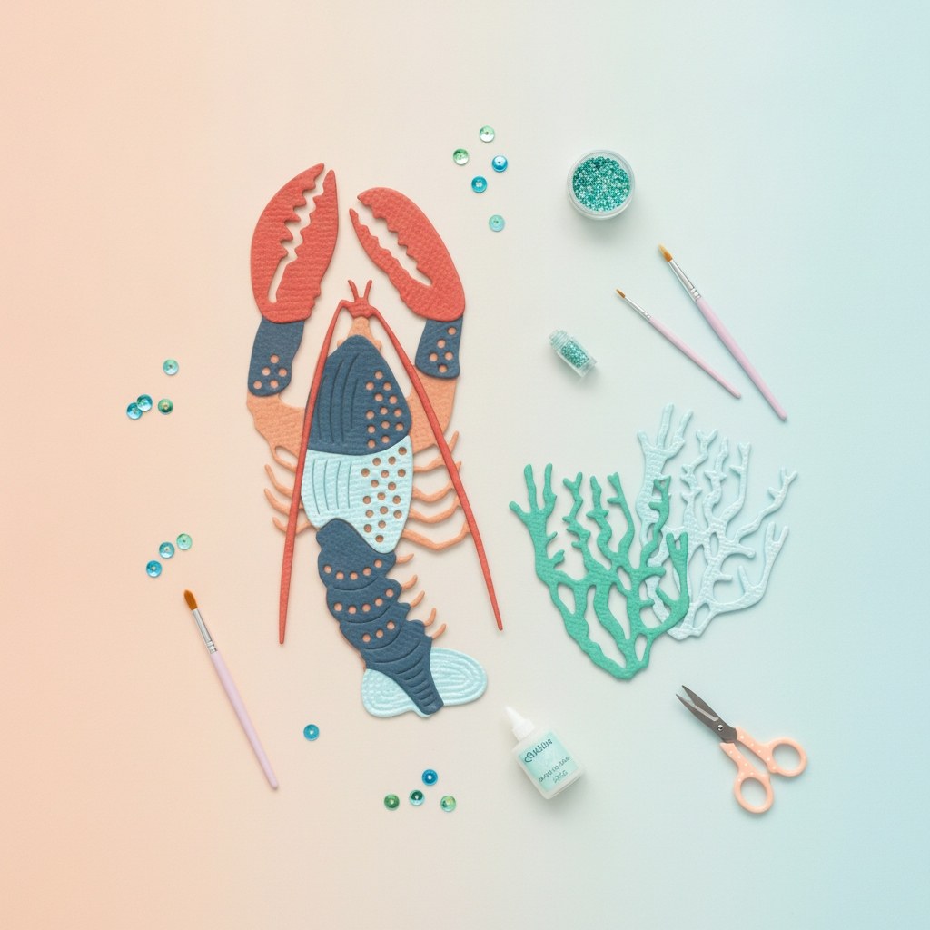 Thinlits Stanzset 10 Stück - Ocean Critters - Kidis Art