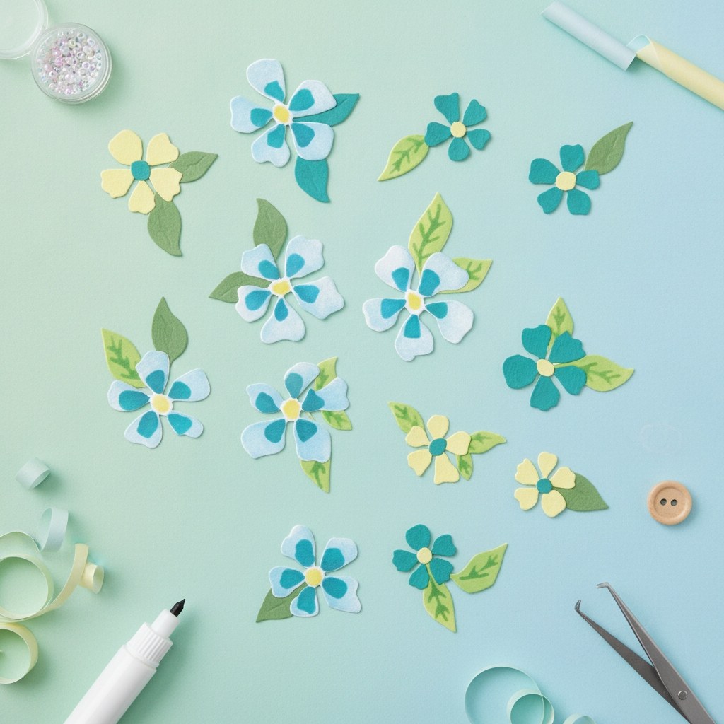 Thinlits Stanzset 10Stk. - Malerische Blüten und Hintergrund von Eileen Hull - Kidis Art