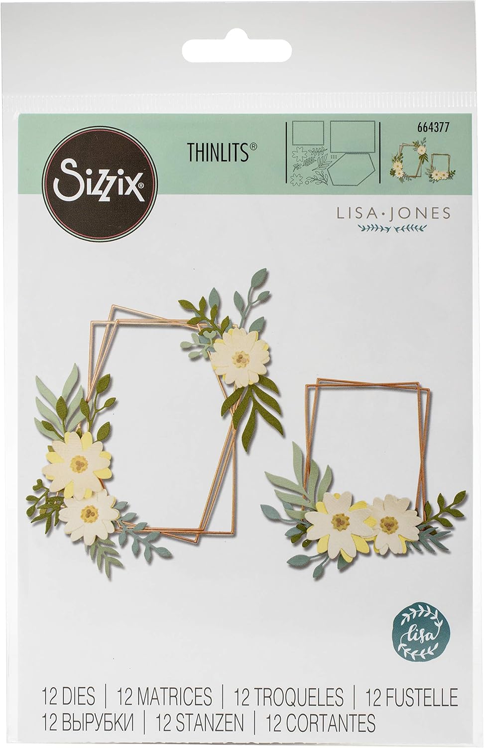 Thinlits Stanzset 12 Stück - Blumenrahmen - Kidis Art