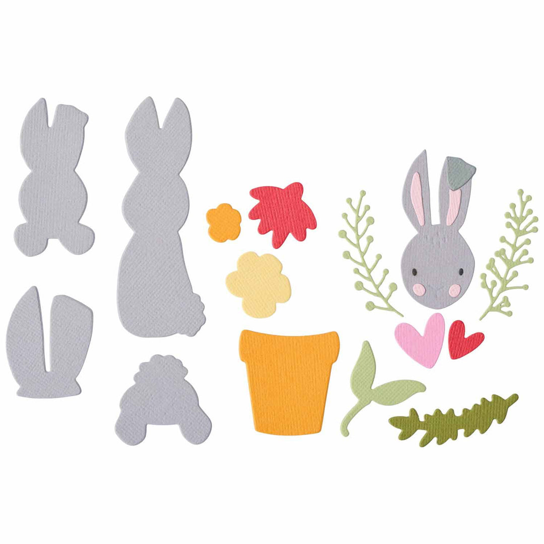Thinlits Stanzset 15Stück - Bunny Bits &amp; Blooms 2 by Catherine Pooler - Kidis Art